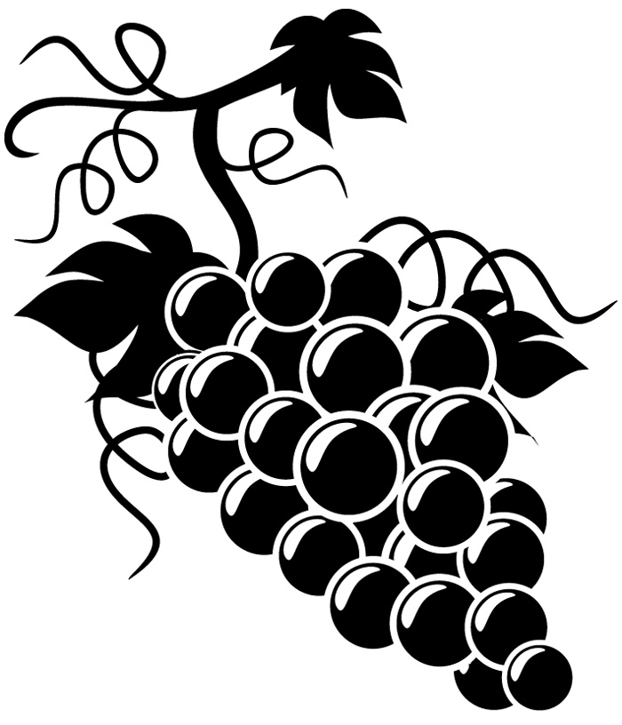 free clipart grapes black and white - photo #19